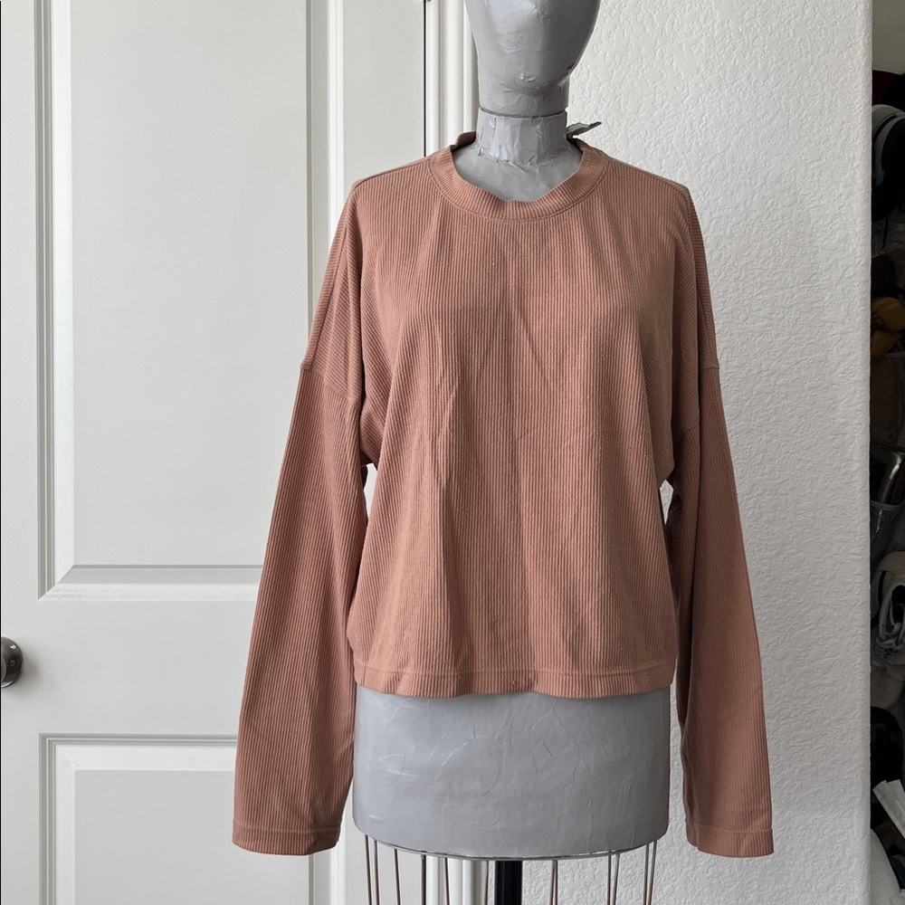 Parade Easy Waffle Knit Long Sleeve Drop sleeve Crew Neck T Shirt